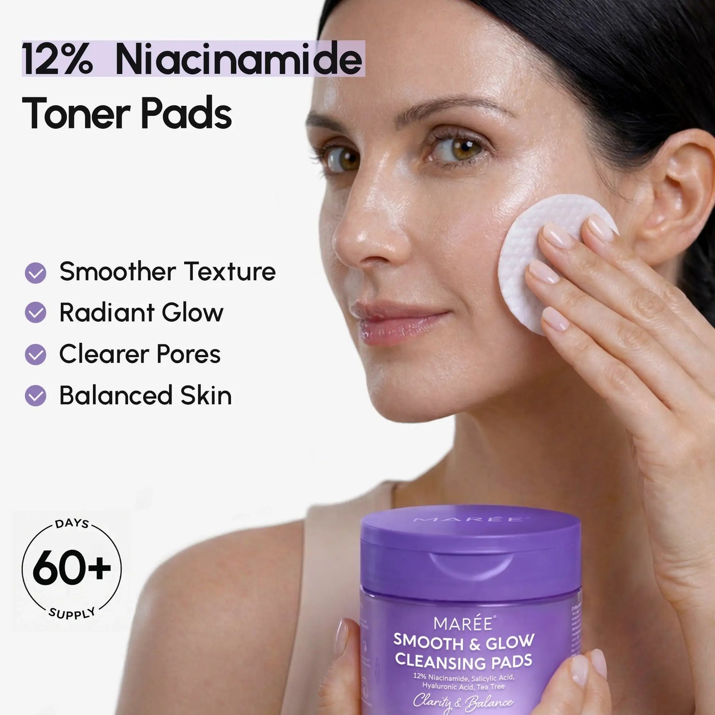 12% Niacinamide Smooth & Glow Pads - Luvora