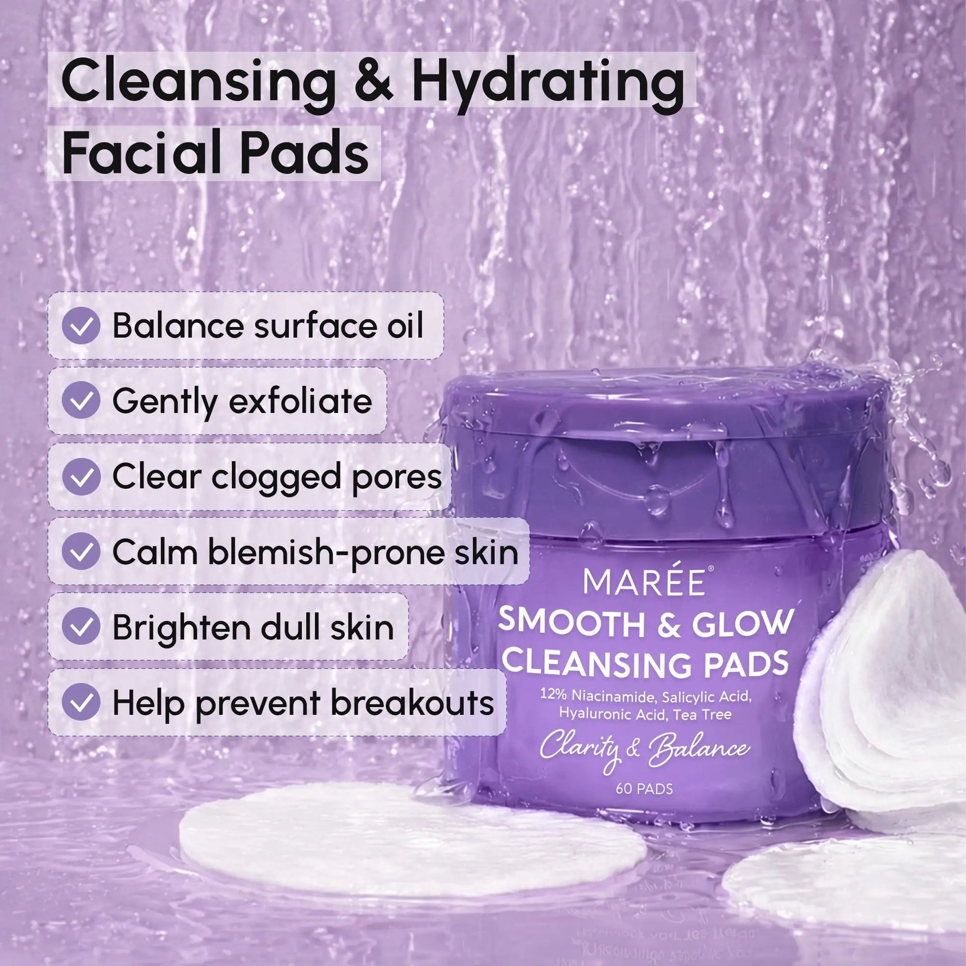 12% Niacinamide Smooth & Glow Pads - Luvora