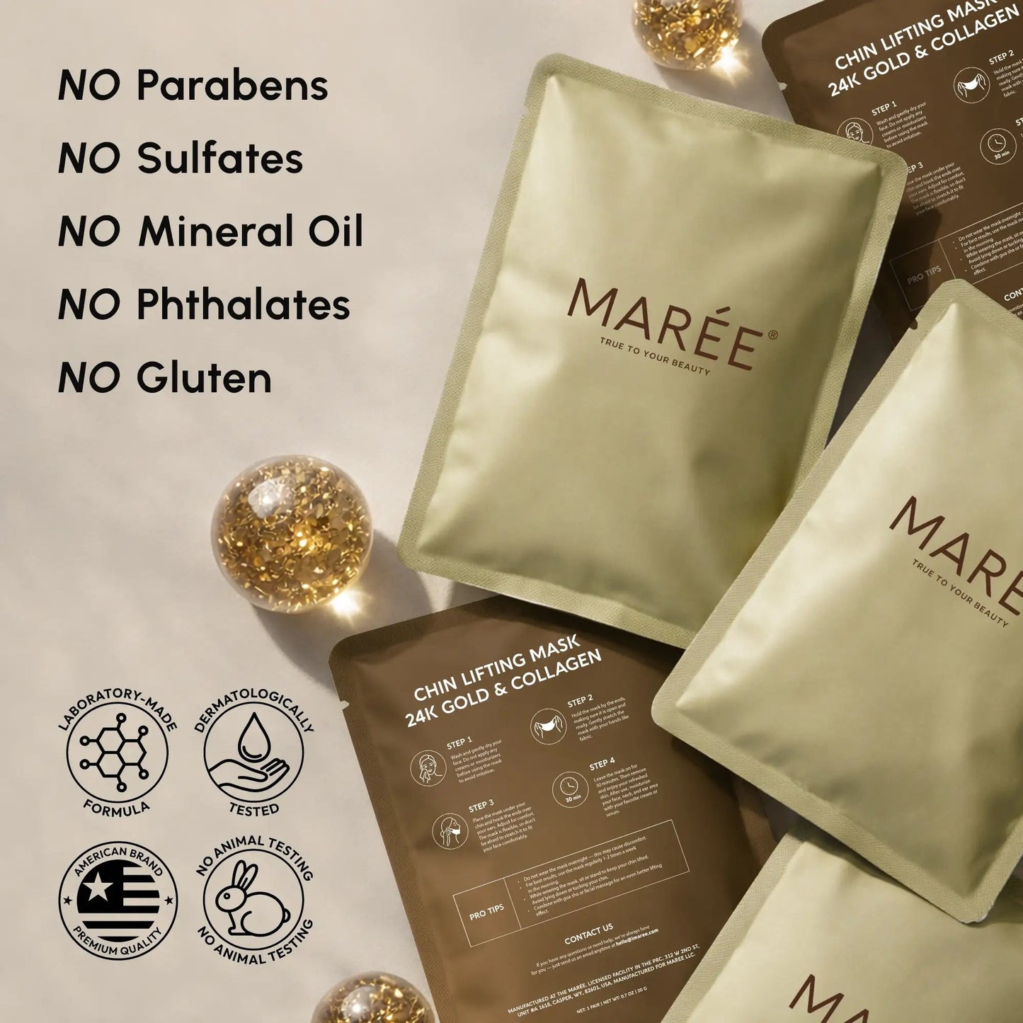24K Gold V-Line Lifting Mask 20 PCS - Luvora