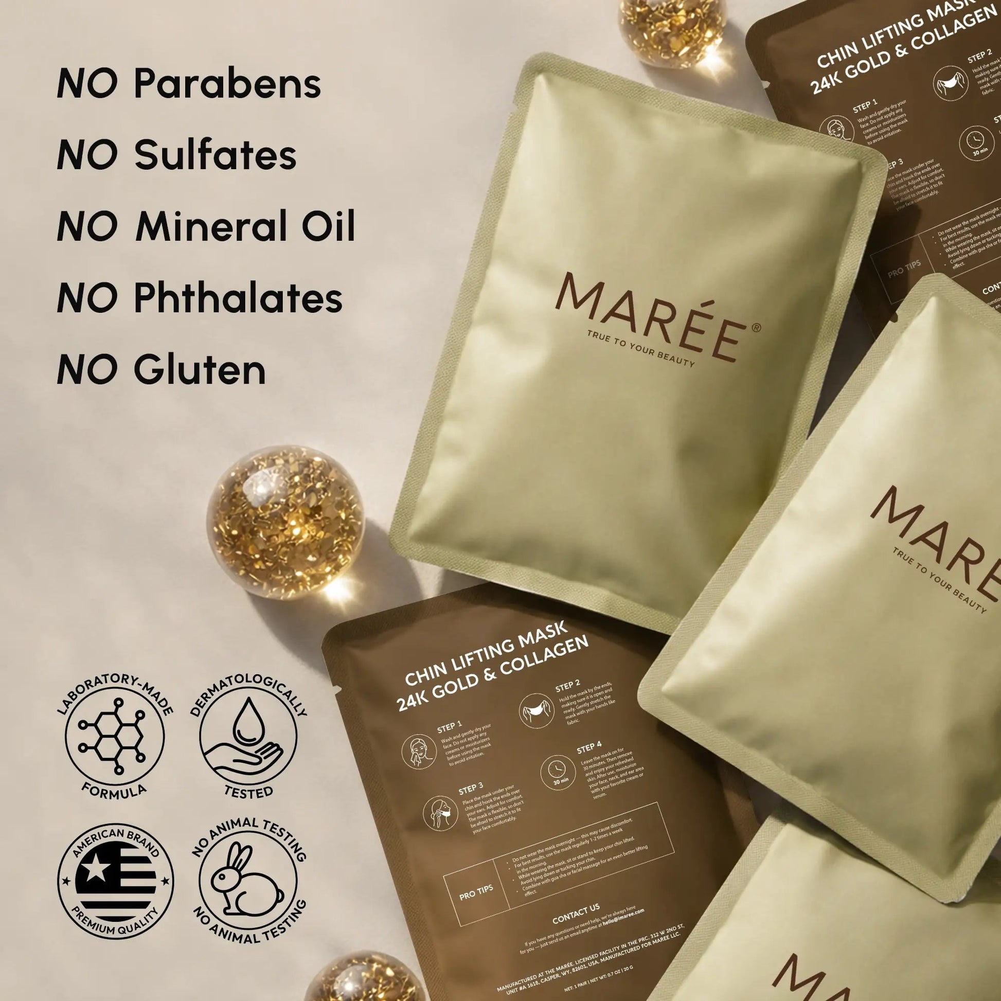 24K Gold V-Line Lifting Mask 20 PCS - Luvora